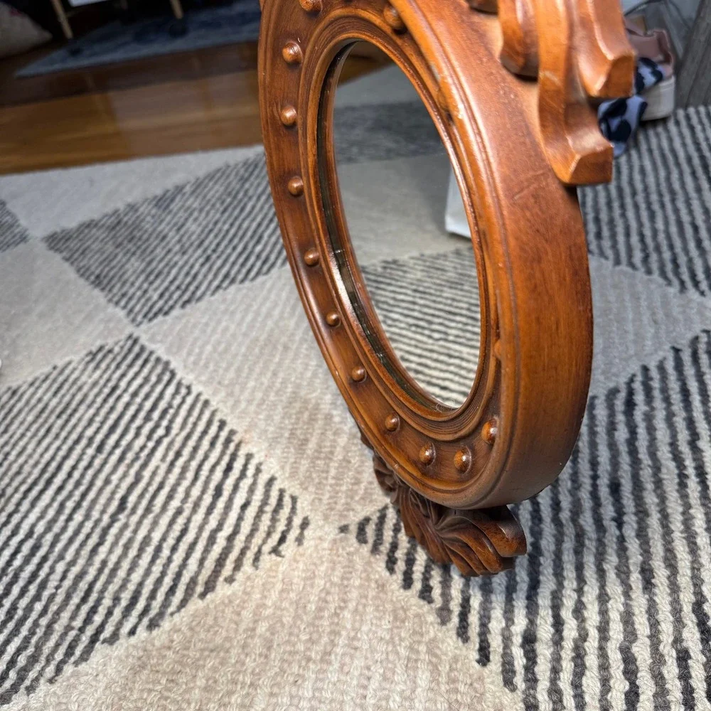 Vintage Federal Eagle Wall Mirror Ornate Carved Frame Colonial Style